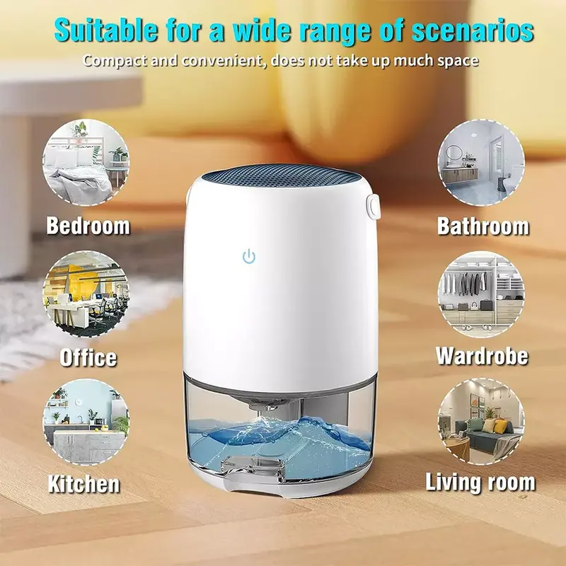 Dehumidifier For Home 1100ml Electric Mini Portable Condensation Moisture Damp 7