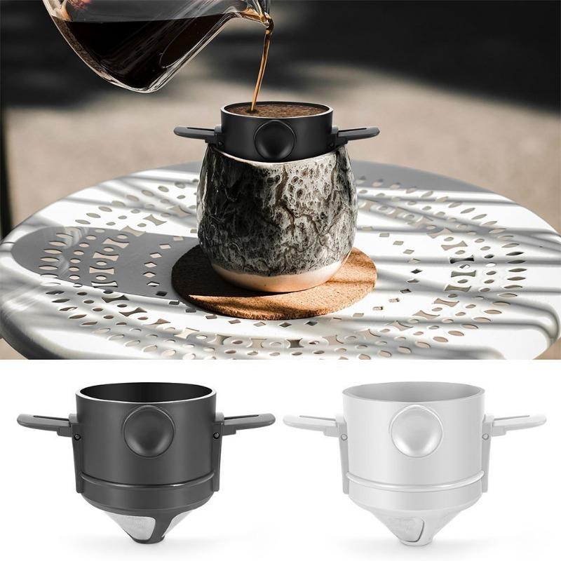 1pc Stainless Steel Coffee Filter, Portable Coffee Maker For Office, Camping And Travel 2