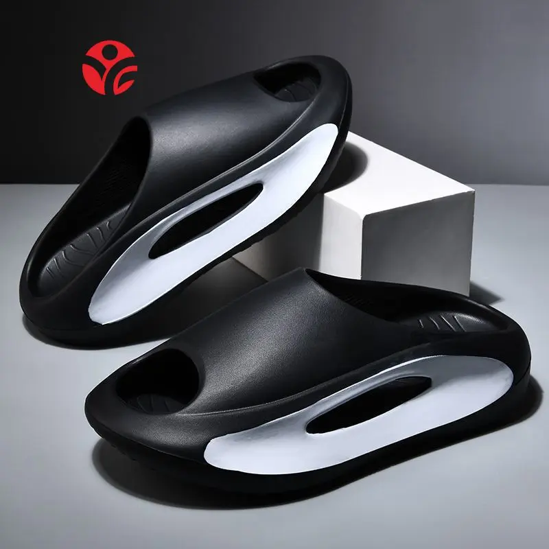 New Comfortable EVA Slides - Shock Absorption, Wear Resistant, Non Slip, Open Toe, Strappy Back, Solid Color, Thick Sole, Versatile Beach Sandals for Outdoor Activities