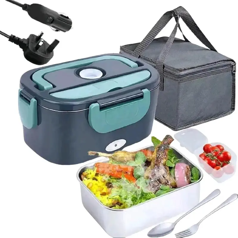 Leak Proof 1.5L 60W Electric Lunch Box Food Warmer for Car and Home - Heating Microwave for Trucker's Lunch - Tableware 0