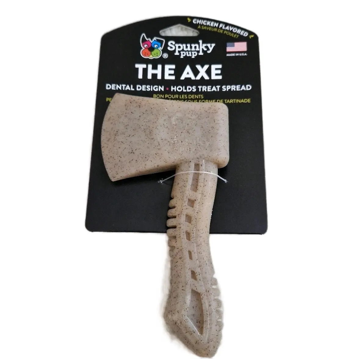 The Axe Hard Chew Dog Toy with Chicken Flavour and Treat Spreading Grooves, Long-Lasting Toy for Safe Pet Playtime strong