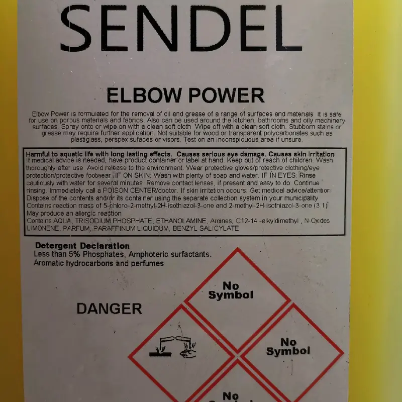 Sendel Elbow Power 5ltr All Purpose Use Gets Rid Of Grease Cleaning 2