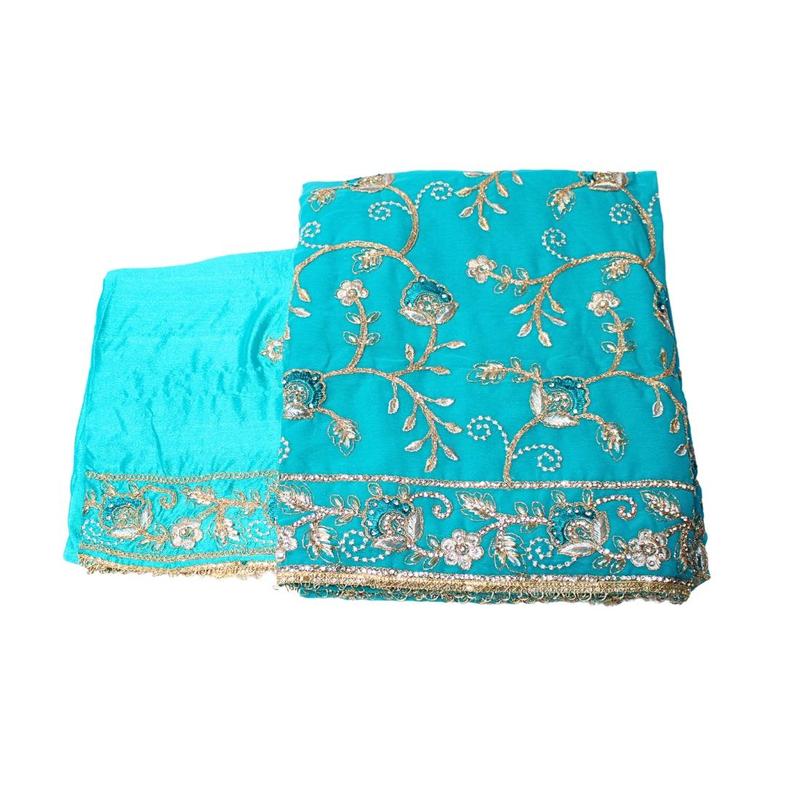 BS-UNST-202 - Unstitched Embroidered Chiffon Stone Work Suit 6