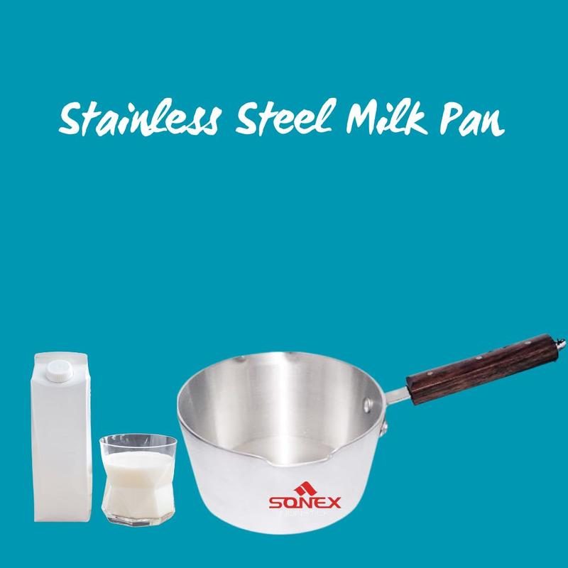 Sonex Aluminium steel Milk Pot |  Chef's Stainless Steel Milk Pan  1 Litre, 1.5  Litre 2.5  Litre 8