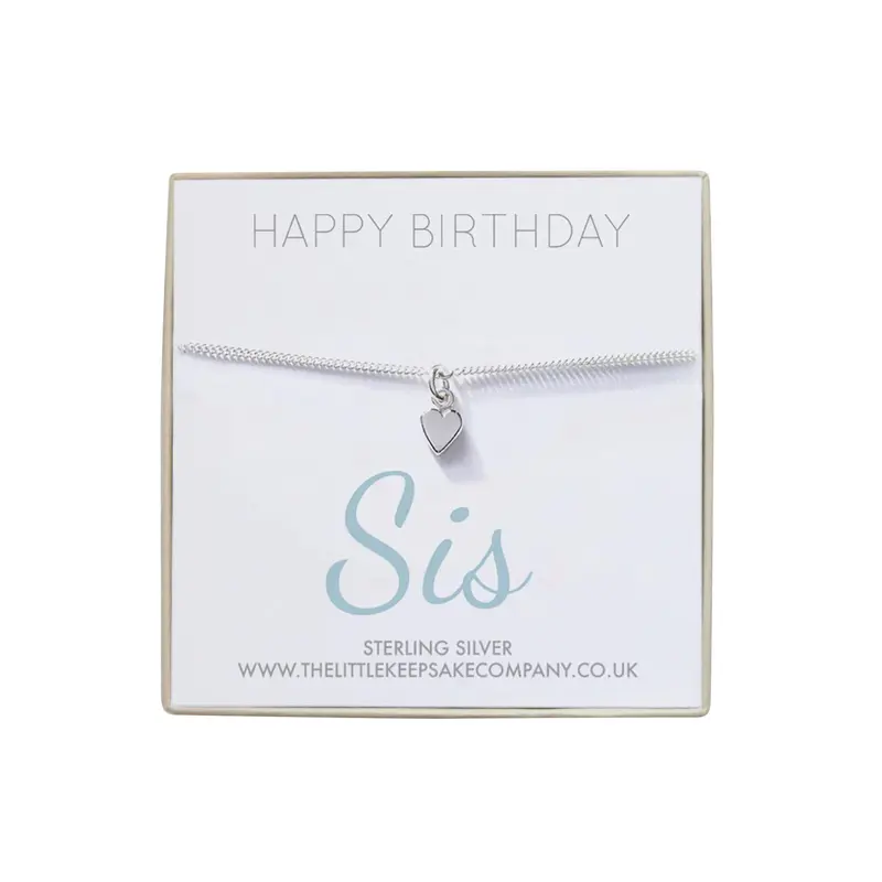 Sterling Silver Quote Curb Bracelet - Happy Birthday Sis 0