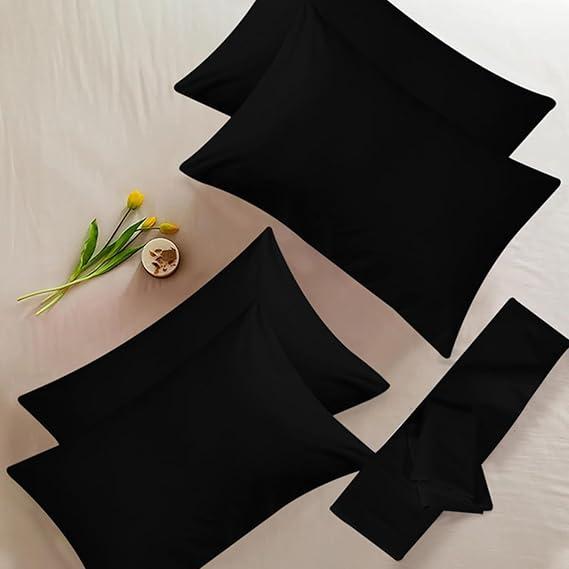 Simply Amelia Pillow Cases 4 Pack - T200 100% Egyptian Cotton Envelop Closure Pillowcases - Hotel Quality Wrinkle Free Soft & Breathable Pillows Cover 4