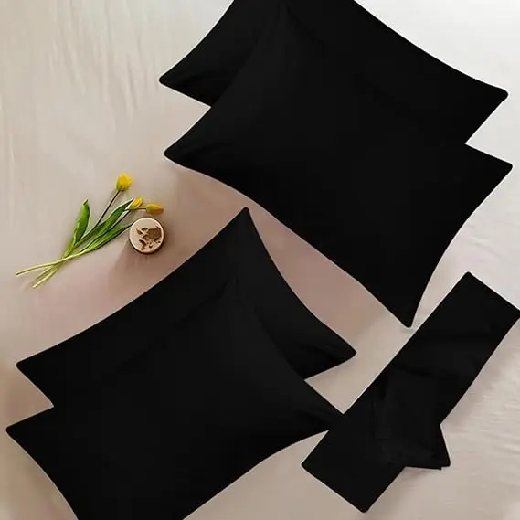 Cotton Pillow Cases 4 Pack - T200 100% Egyptian Cotton Envelop Closure Pillowcases - Hotel Quality Wrinkle Free Soft & Breathable Pillows Cover 4