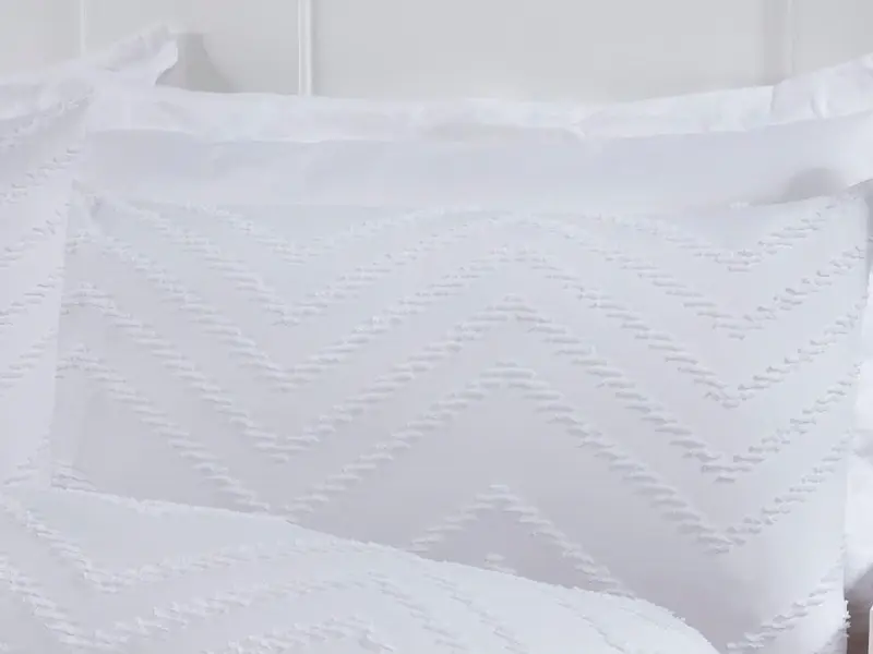 White Ultimate Luxury Duvet Cover Set 3 pieceTufted Wave Stripe Nordic Geo White Soft Cosy Easy Care Luxury Duvet Cover Quilt Bedding Set with Pillowcase 3