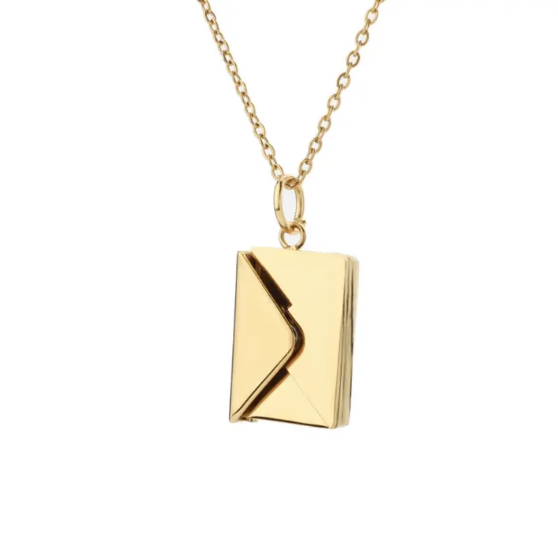 Silver, Rose Gold or Gold Pendant Envelope Love Gift Necklace Jewellery Gift Present Birthday Anniversary 5