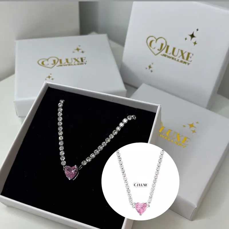 Mya Heart Tennis Necklace - Stainless steel 1