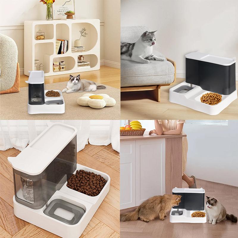 2-in-1 Automatic Pet Feeder & Water Dispenser Bowl - Self-Feeding Food and Water Station for Dogs and Cats with Built-in Bottle, Food and Water Dispenser, Perfect for Christmas Gift 8