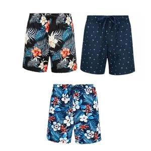 NOROZE Men's Shorts Cotton Casual Trunks Hawaiian Summer Beach Pants Board Shorts