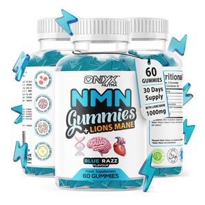 NMN Gummies with Lions Mane Extract | NAD Blend | Vitamin B1 Vegan Health Supplement