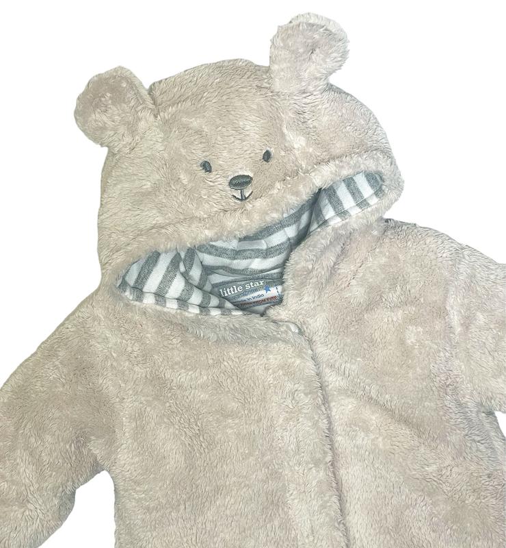 Little Star Furry Teddy Snowsuit Warm Pramsuit with Ears 1