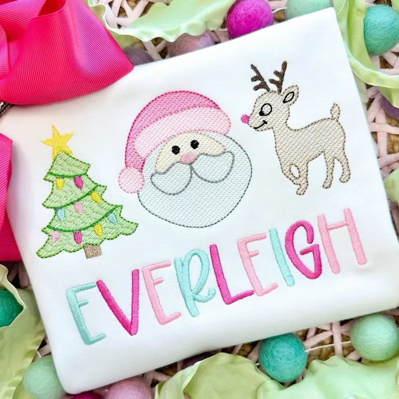 Mystery Christmas Top - 6 Designs available on embroidered T-shirts 5