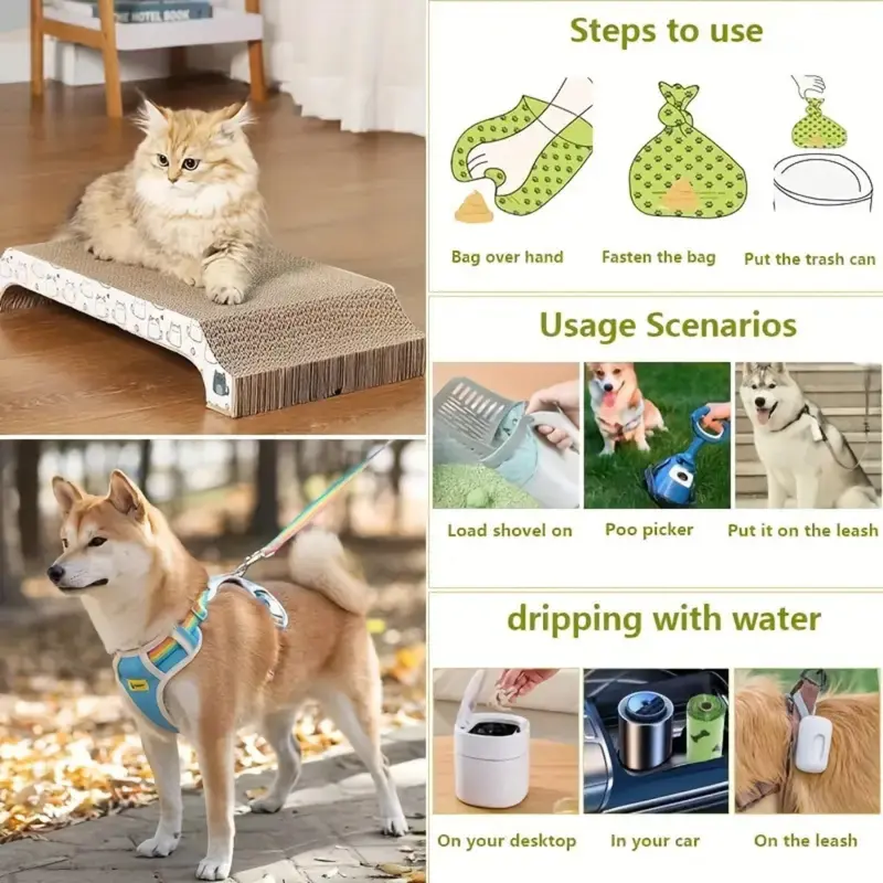 Lavender-Scented Biodegradable Dog Poop Waste Bags - Pack of 4 Rolls 120Pcs/Roll Disposable Leak-Proof Pet Waste Bag For Outdoor Walking - Bin Liner Valentine's Day Gift Ideas 1