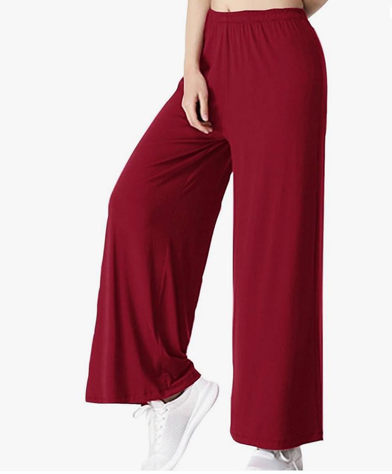 Product Introduction of Fashion luva Women Wide Leg Trousers Elastic High Waist Palazzo Plus Size Pants Ladies Casual Tummy Control Flared Yoga Pants Solid Stretchy Loose Bell Bottoms Sports Fitness Workout Office Bootcut Pants Womenswear Underwear Comfort Basic 14