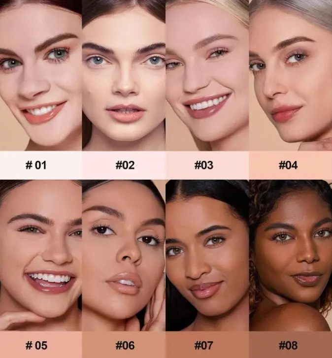 2024 Soft and Bright AirBrush BB Filter Pressed Powder & Concealer: Lightweight, Fine Line Fade, Long-Lasting Foundation Powder for a Radiant, Natural Look Makeup to Dark Skin Cosmetic 2