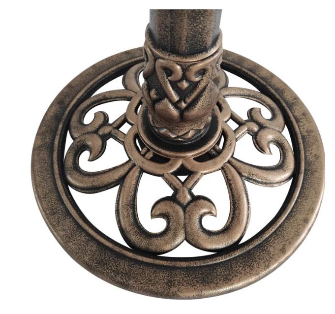 Bronze Effect Birds Hotel Bath Feeder Weatherproof Table Free Standing Pedestal 3