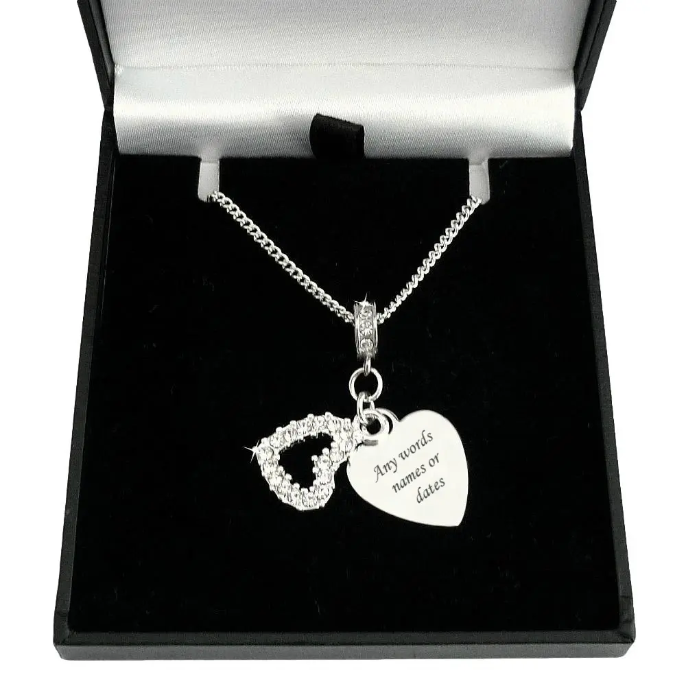 Personalised Necklace with Any Engraving on Heart Pendant