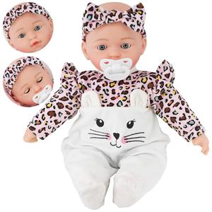 Bibi Doll Kitty Meow Meow 16" Moving Eyes Kitten Newborn Baby Soft Bodied Doll Sleeping Eyes Doll for Ages 18 Months +