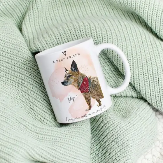 Personalised Custom Pet/ Dog/ Cat Memorial, In Memory of, Loss, Bereavement Mugs/ Cushion covers/ Prints 2
