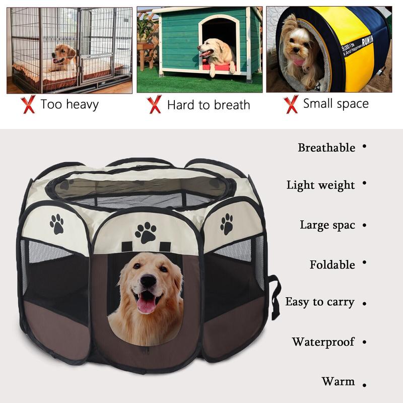 Product Introduction of Large Portable Pet Dog Cat Playpen Tent Oxford Fabric Fence Kennel Cage NEW 10