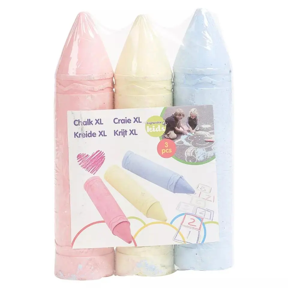3-Pcs XL Coloured Chalk Sticks Set for Kids