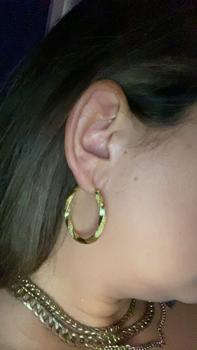 Product Review of Women's Elegant Texture Metal Hoop Earrings, Gorgeous Trendy Hoop Earrings, Fashionable Vintage Jewelry As Birthday Gift from k**0 0