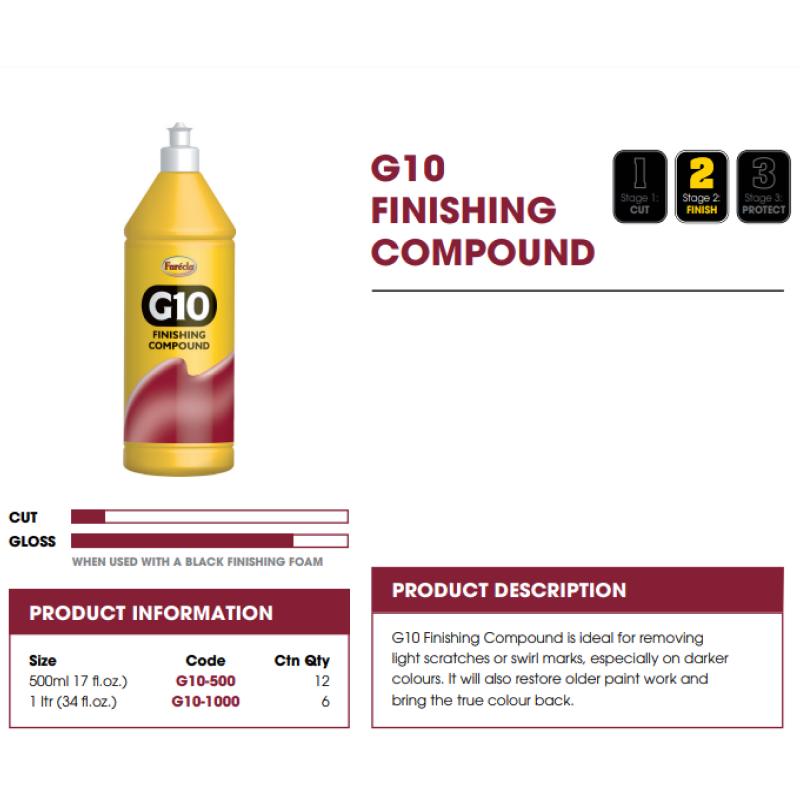 Farecla G10 Rubbing Compound Finishing Polish Scratch Swirl 500ml 1