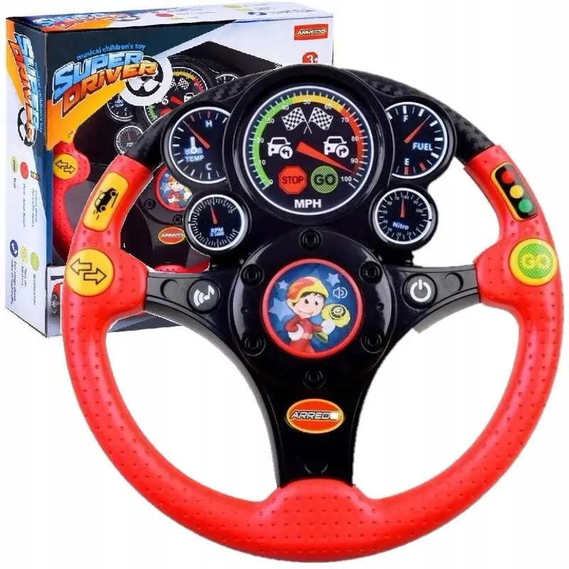 Kids Musical Vibrating Plastic Toy Car Steering Wheel - Perfect Bday Gift for Boys & Girls - Educational Musical Toy for Kids 6