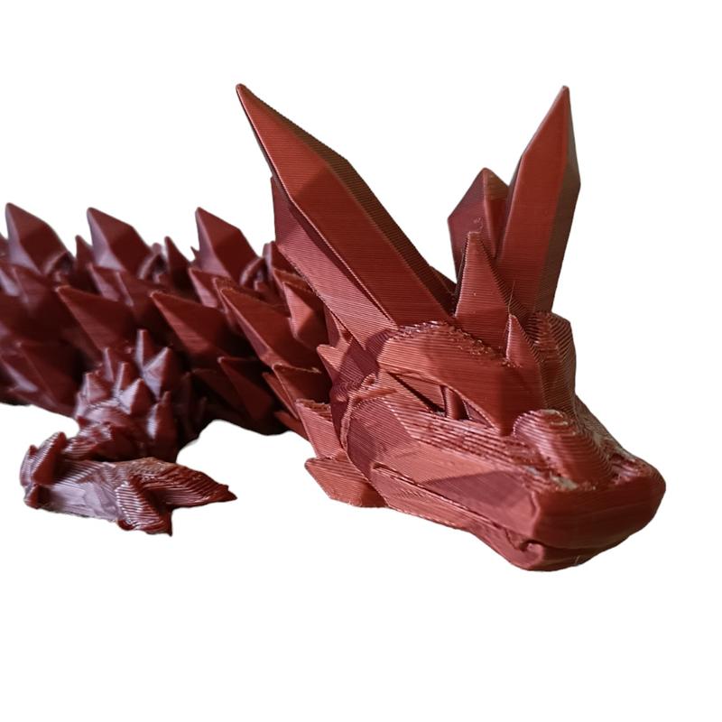 Flexi / Articulated Crystal Dragon. Large high quality 3D printed fidget / anxiety toy / ornament / sculpture Decor Gift Movable sensory 6