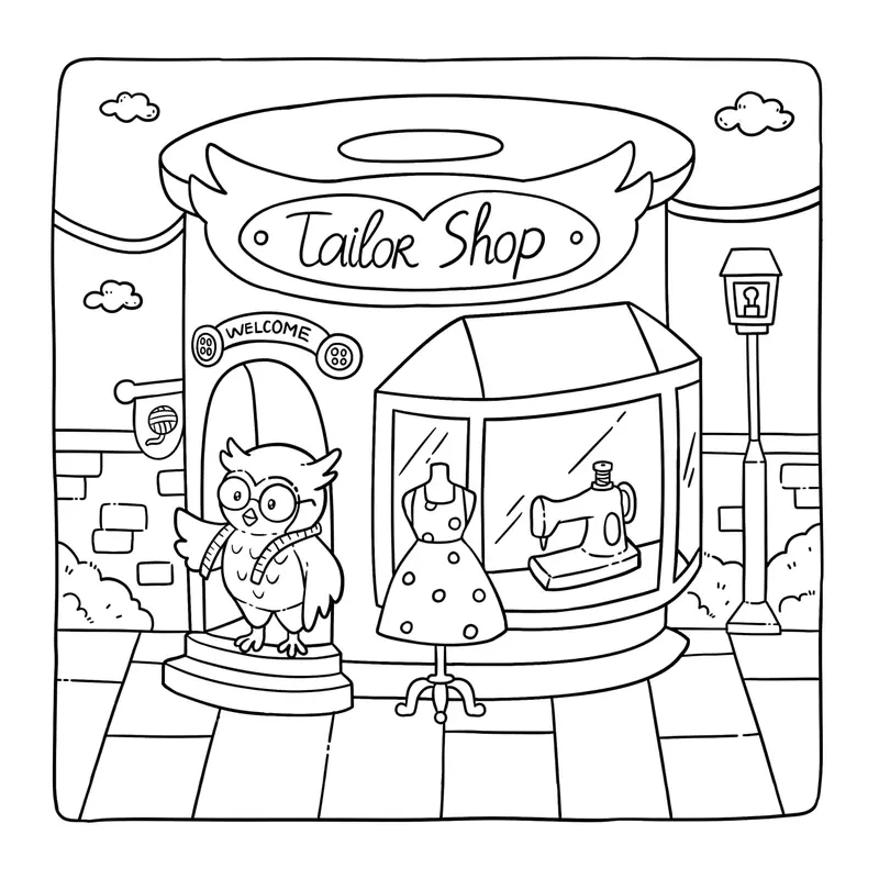 Adorable Shop: Cute & Simple Coloring Book for Kids Featuring the Joyful Daily Life of Animal Characters 7