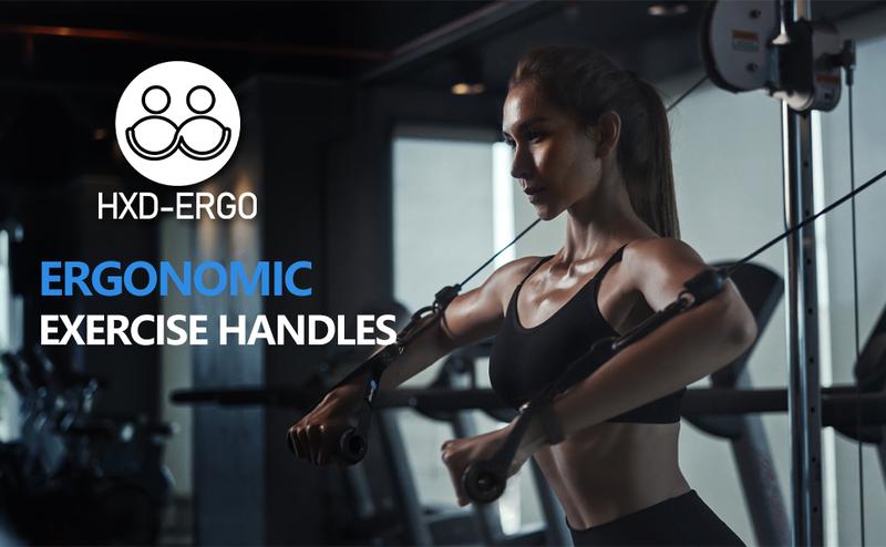 Product Introduction of Ergonomic Exercise Handles for Cable Machine Attachments, Resistance Bands - Gym Handles for Yoga, Pilates, Strength Training Workout (Black/Blue) 3