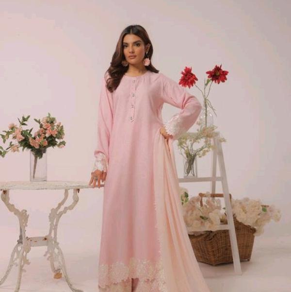PINK EMBROIDERY LINEN SUIT 0