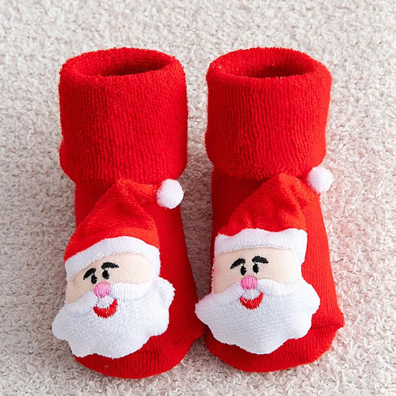 Kids Children's Socks for Girls Boys Non-slip Print Cotton Toddler Baby Christmas Socks for Newborns Infant Short Socks Clothing 7
