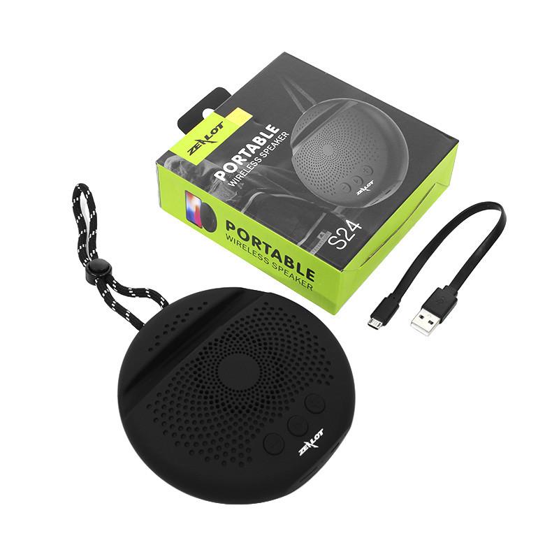 Zealot S24 Portable Stereo Mini Wireless Bluetooth 5.0 Speaker  IPX5 Waterproof Built-in Microphone with Lanyard  with TF Micro SD Card Slot (TF SD card not included) With Built-in HD Microphone 2000mAh Huge Battery! 7
