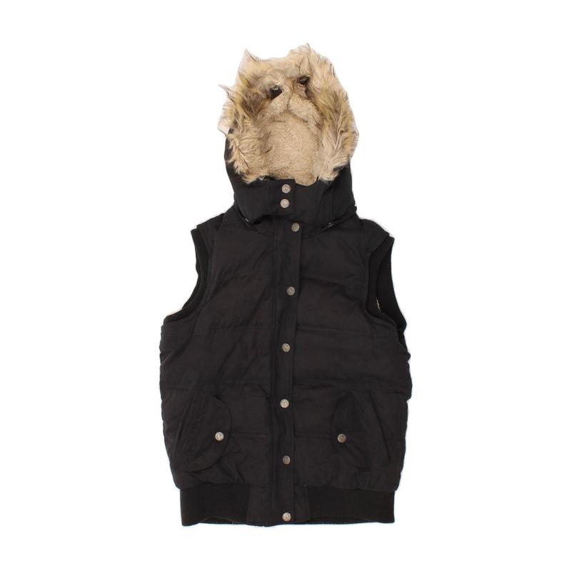 Pre-Owned Vintage FAT FACE Womens Loose Fit Hooded Padded Gilet UK 10 Small Navy Blue 1