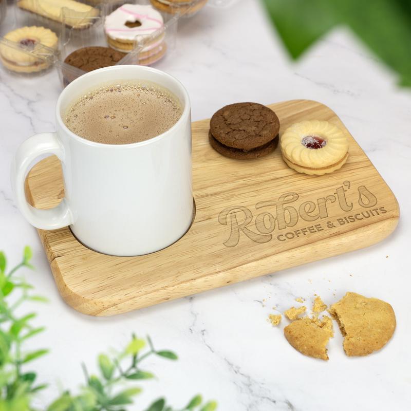 Personalised Custom Engraved Wooden Tea & Biscuit Board Serving Board Novelty Gift Birthday Valentines Housewarming Wedding Christmas 8