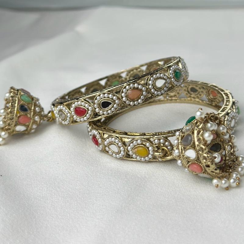 Ladies Statement Bangles with Jhumka - Fashionable and Elegant 6