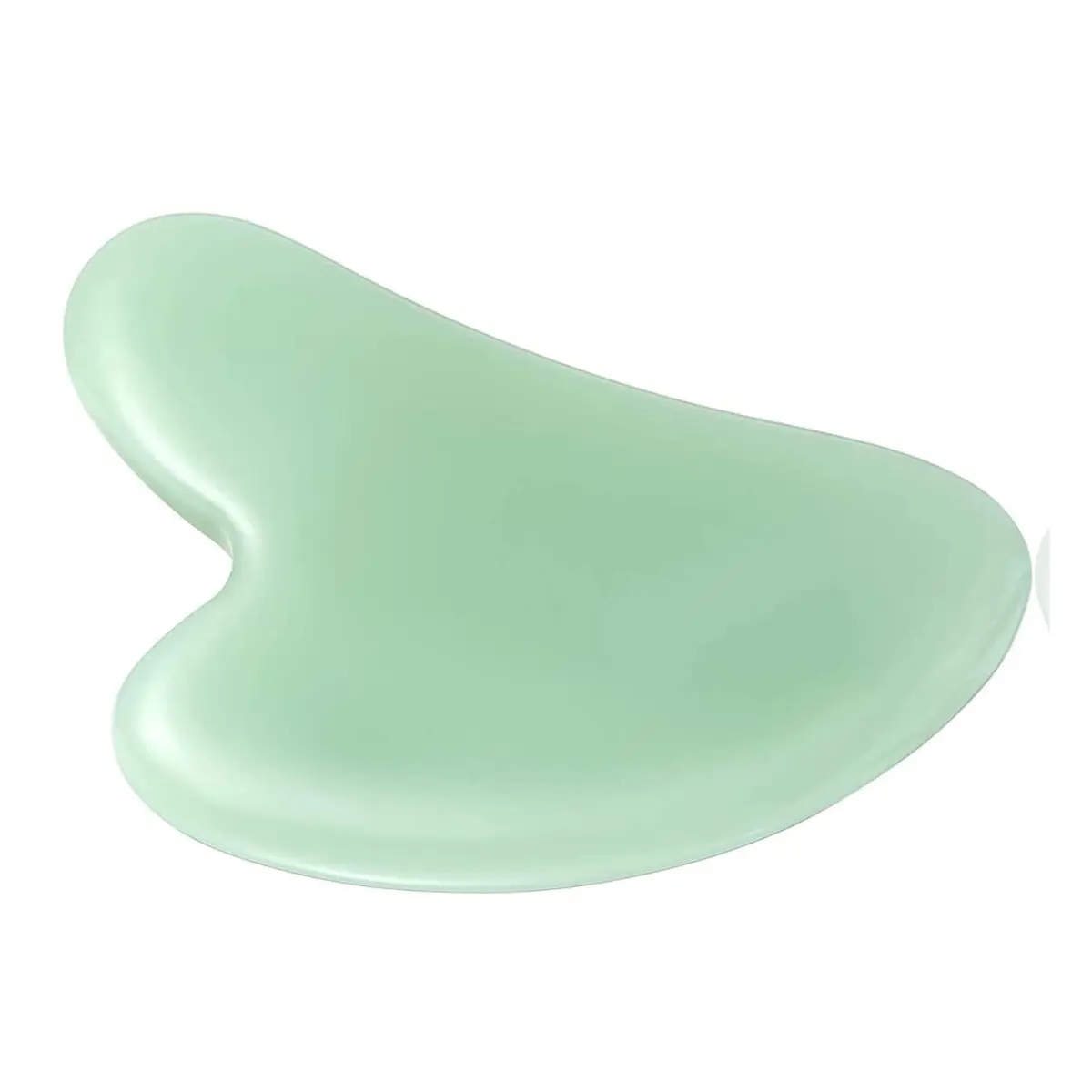Gua Sha Stone Massage Tool Jade Neck Beauty Slimming Massager for Spa Skin Caring Pain Relief Tool, Face Body Heart Shape (Green 1) Smooth Guasha