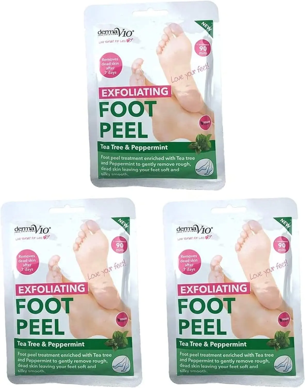 Exfoliating Foot Peel Mask – Pack of 3, Deep Exfoliation, Softens Calluses, Removes Dead Skin for Smooth Feet Nail baby  foot Silky