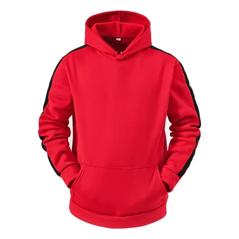 Men Casual Sweater Hooded Stitching Top 0