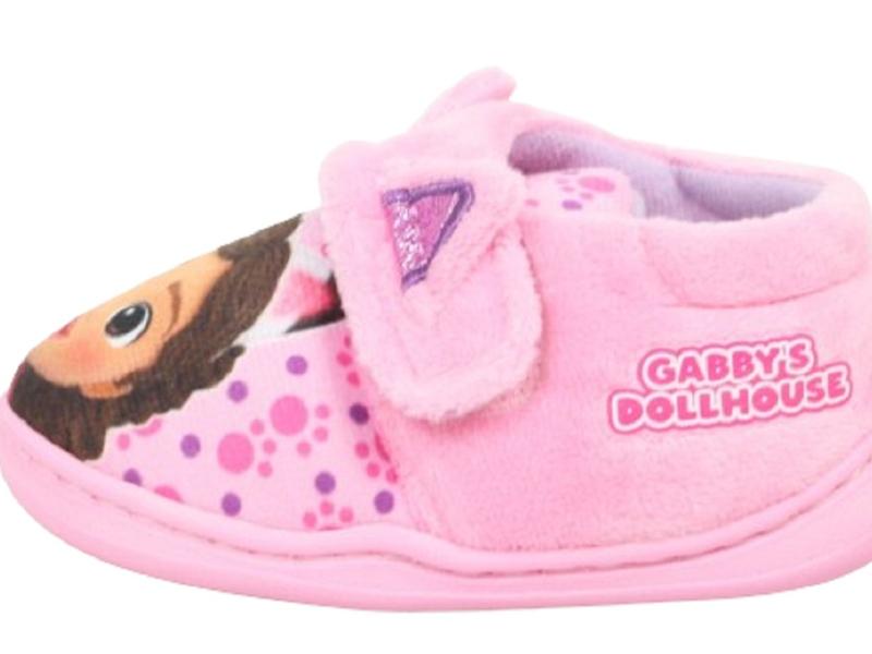 GABBY'S DOLLHOUSE SLIPPERS GIRLS PINK GLITTER 3D CHARACTER SLIPPERS UK SIZE 5-7 3