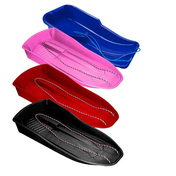 Deluxe Smiley Design Red Plastic Unisex Children & Adults Snow Bullet Sledge Toboggan