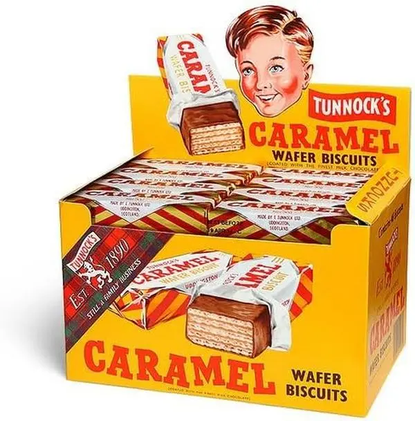 Tunnocks Caramel Wafer (48 Bars x 30g) - Delicious Snack for Chocolate Lovers Cocoa Milk Cocoa Milk Cocoa Milk Cocoa Milk Dessert Bonbon Sugar Dark Butter Sweet