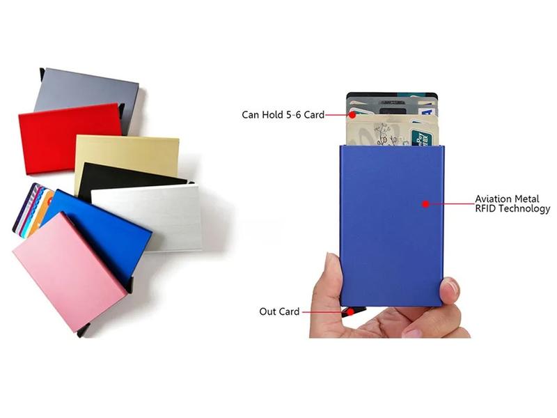Metal RFID Blocking Card Holder Credit  Minimal Slim Mens Money Men Pocket 7