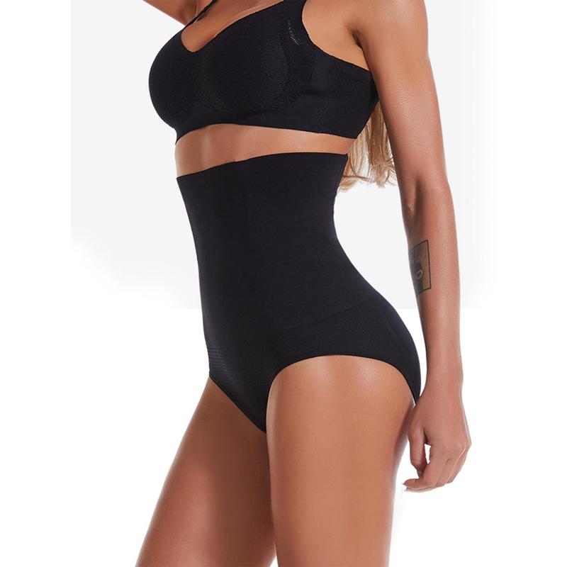 SlimFit High-Waist Shapewear Briefs - Seamless Tummy Control Lingerie with Stylish Side Stripe, Solid Stretch Comfort for Women 4