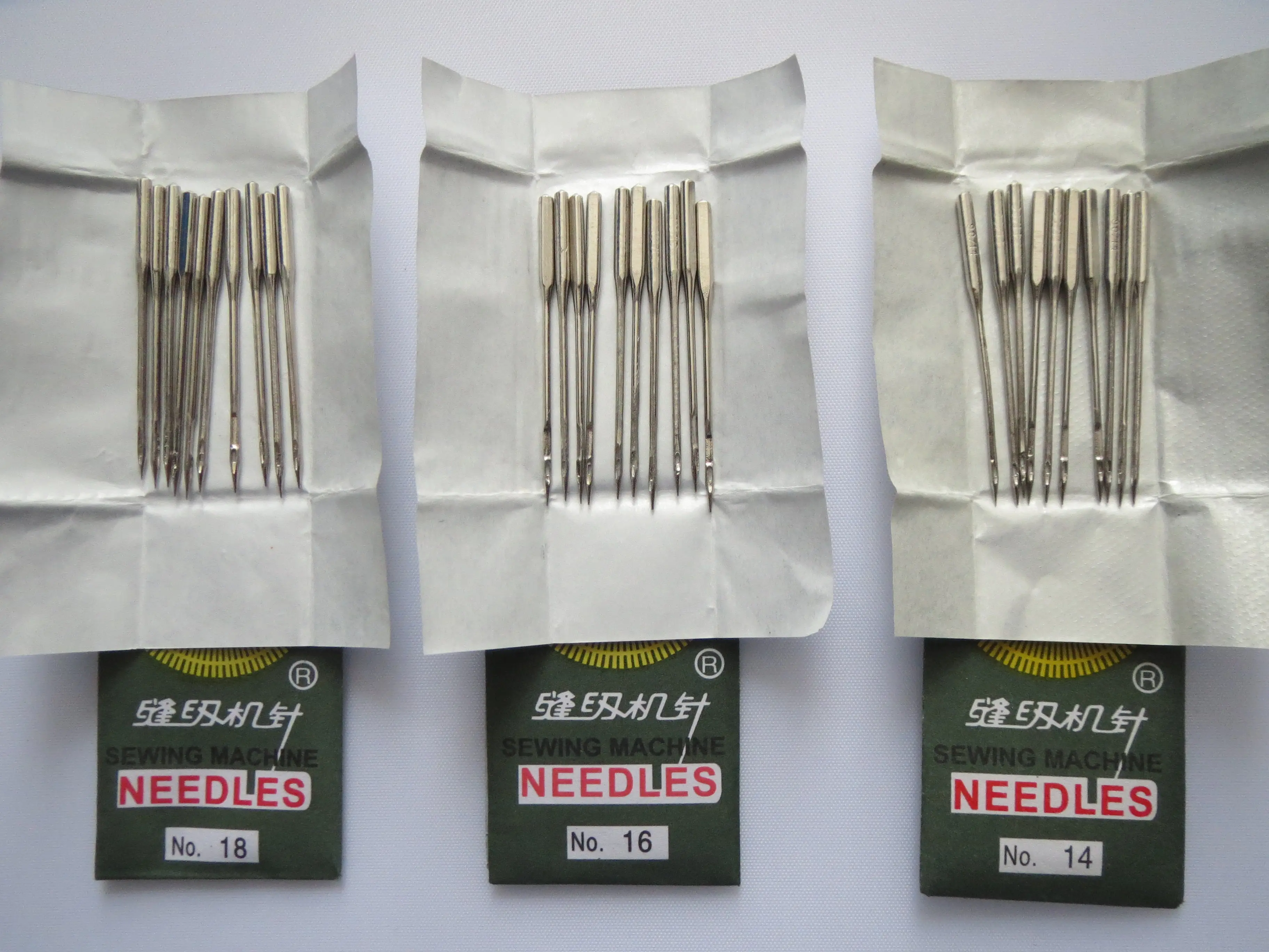 10 Sewing Machine Needles 90/14 100/16 110/18 Silver