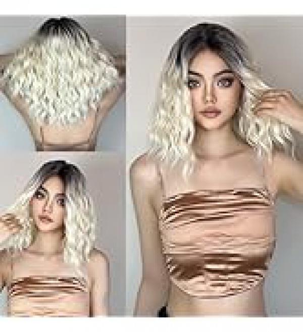 Product Introduction of incohair Green Wigs matcha green Wig with Bangs Women Girls Short Curly Wavy Bob Wig Shoulder Synthetic Party Wigs Wig Cap Included (matcha green) 27